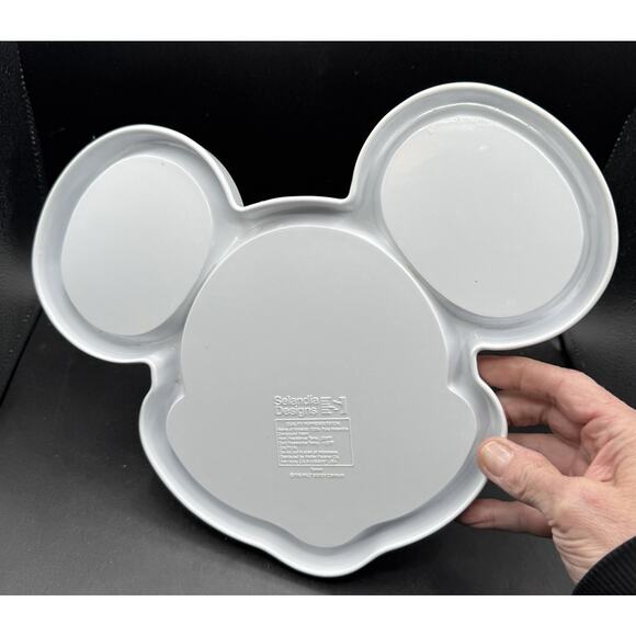 Disney Mickey Mouse Head Shaped Divided Dish Selandia Designs Melamine 11.5" -D3 - Picture 2 of 10